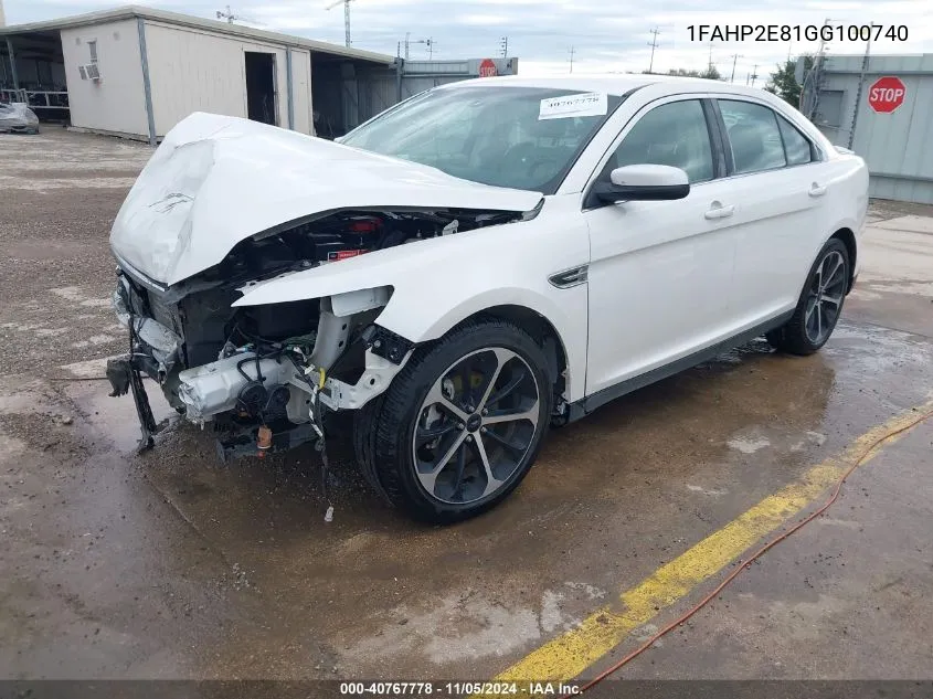 2016 Ford Taurus Sel VIN: 1FAHP2E81GG100740 Lot: 40767778