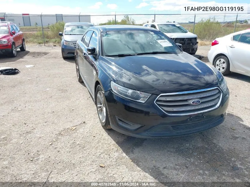 2016 Ford Taurus Sel VIN: 1FAHP2E98GG119195 Lot: 40782545