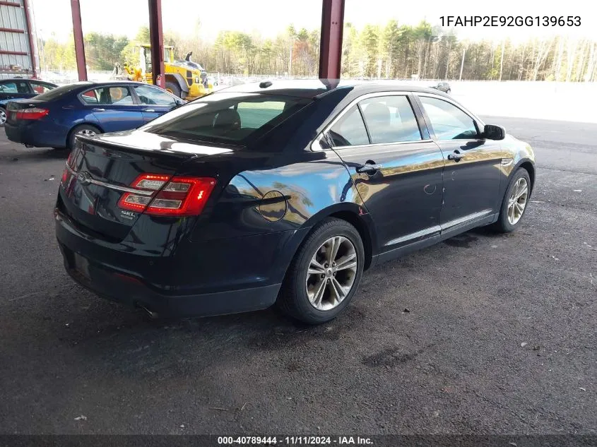 2016 Ford Taurus Sel VIN: 1FAHP2E92GG139653 Lot: 40789444