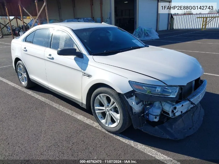 2016 Ford Taurus Sel VIN: 1FAHP2E88GG142743 Lot: 40792470