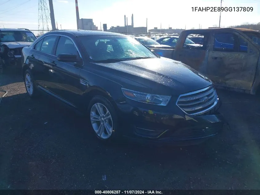 2016 Ford Taurus Sel VIN: 1FAHP2E89GG137809 Lot: 40806287