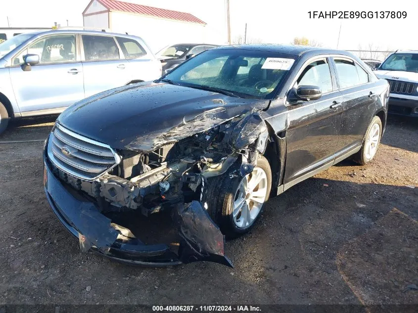 2016 Ford Taurus Sel VIN: 1FAHP2E89GG137809 Lot: 40806287