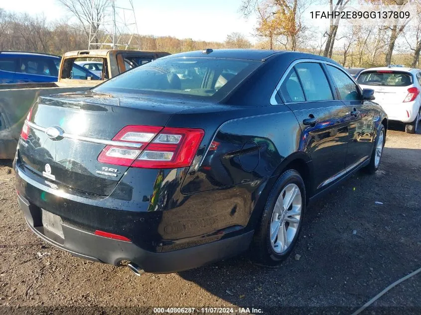 2016 Ford Taurus Sel VIN: 1FAHP2E89GG137809 Lot: 40806287