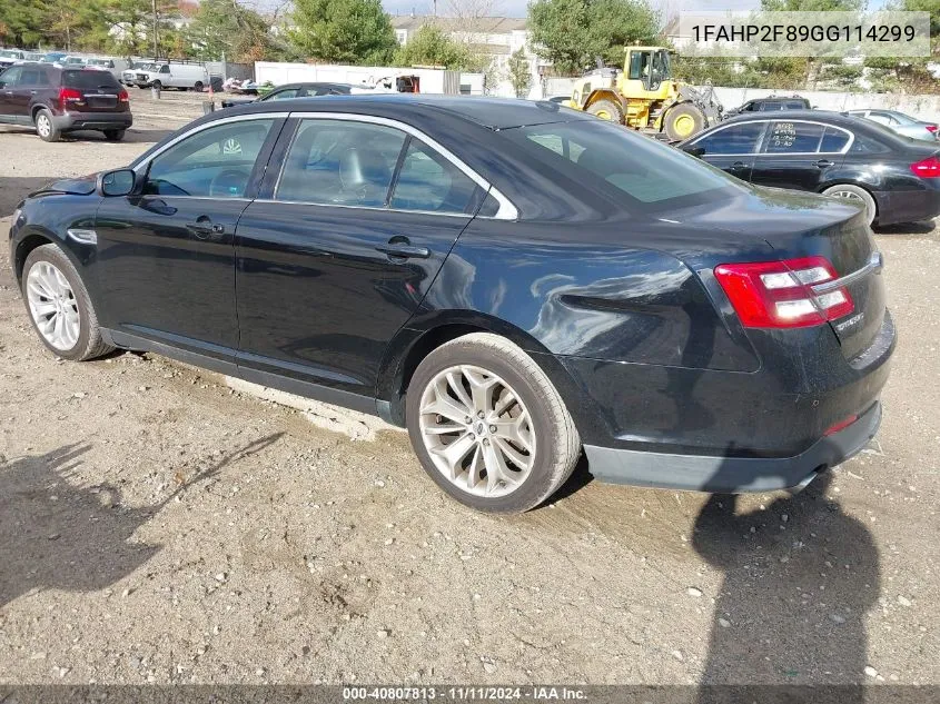 2016 Ford Taurus Limited VIN: 1FAHP2F89GG114299 Lot: 40807813