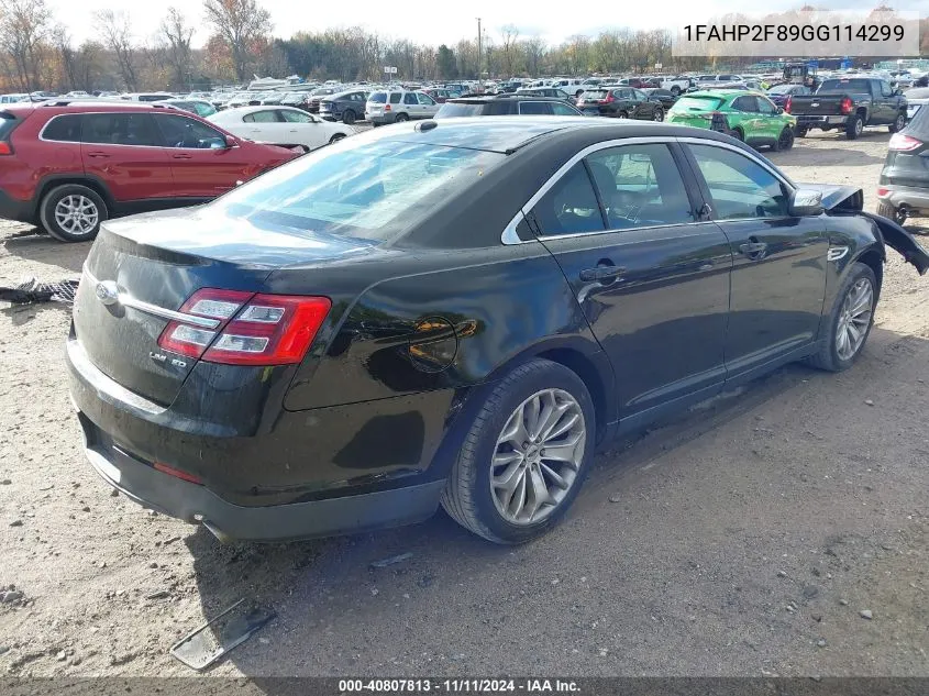 2016 Ford Taurus Limited VIN: 1FAHP2F89GG114299 Lot: 40807813