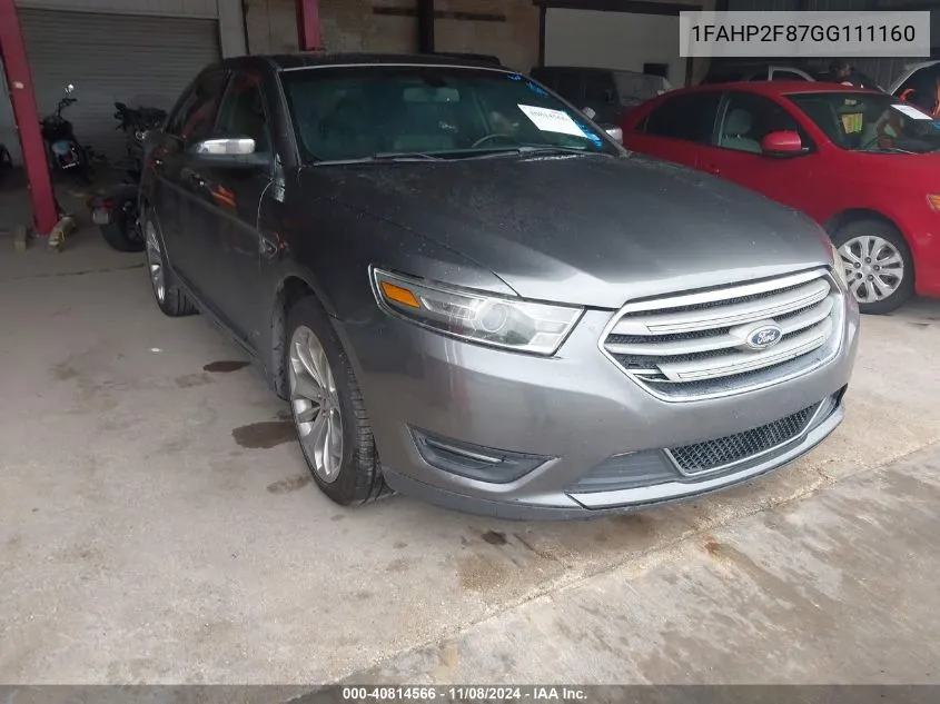 2016 Ford Taurus Limited VIN: 1FAHP2F87GG111160 Lot: 40814566