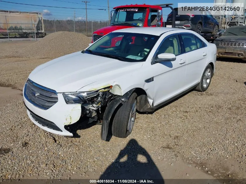 2016 Ford Taurus Sel VIN: 1FAHP2E84GG142660 Lot: 40815034