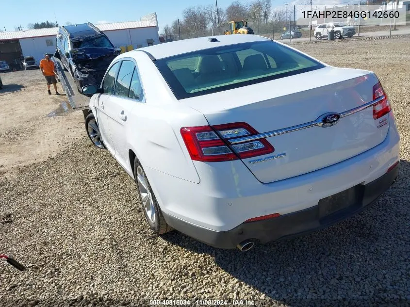 2016 Ford Taurus Sel VIN: 1FAHP2E84GG142660 Lot: 40815034