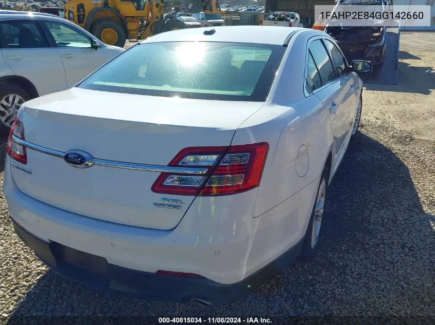 2016 Ford Taurus Sel VIN: 1FAHP2E84GG142660 Lot: 40815034