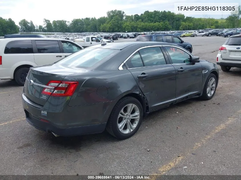 2017 Ford Taurus Sel VIN: 1FAHP2E85HG118305 Lot: 39659841