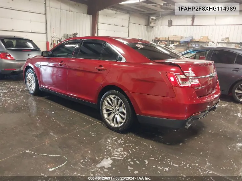 1FAHP2F8XHG114989 2017 Ford Taurus Limited