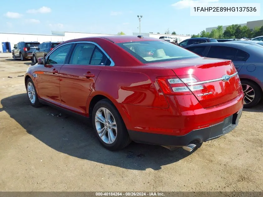 2017 Ford Taurus Sel VIN: 1FAHP2E89HG137536 Lot: 40184264