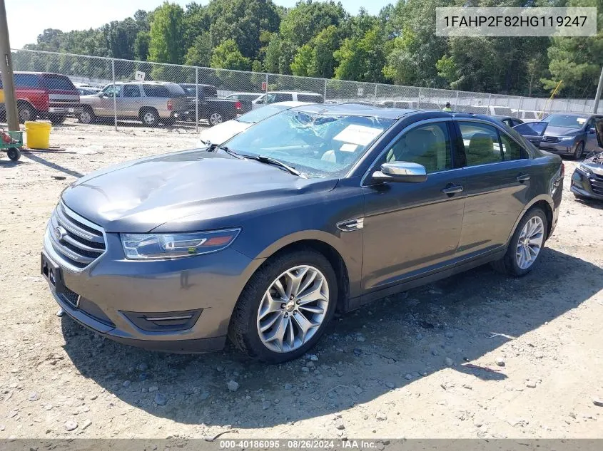 2017 Ford Taurus Limited VIN: 1FAHP2F82HG119247 Lot: 40186095