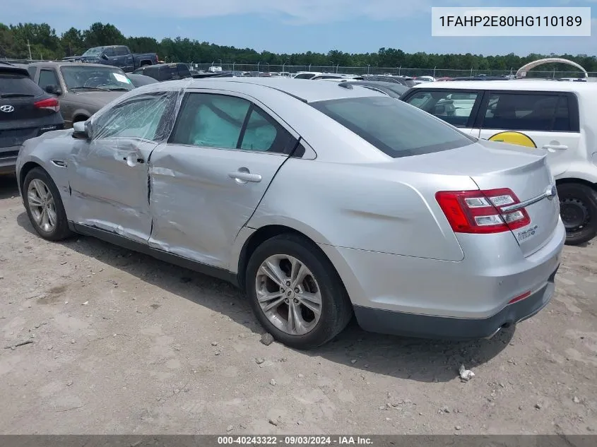 1FAHP2E80HG110189 2017 Ford Taurus Sel