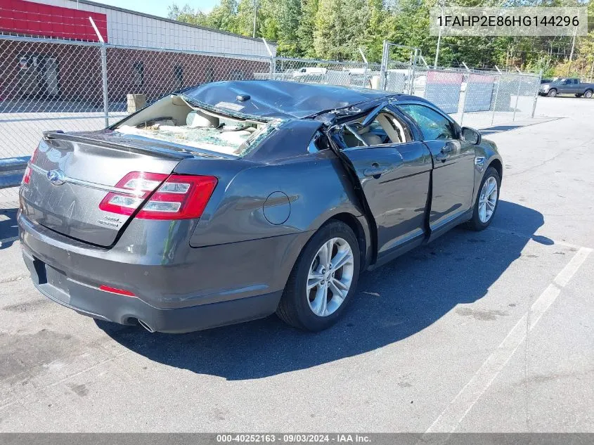 2017 Ford Taurus Sel VIN: 1FAHP2E86HG144296 Lot: 40252163