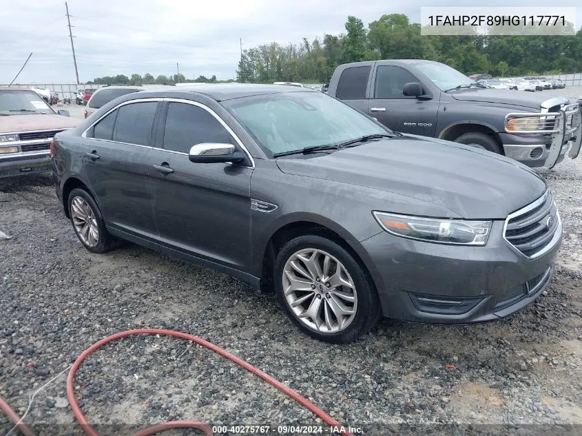 2017 Ford Taurus Limited VIN: 1FAHP2F89HG117771 Lot: 40275767