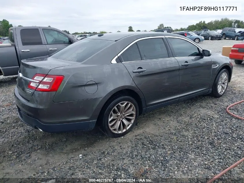 2017 Ford Taurus Limited VIN: 1FAHP2F89HG117771 Lot: 40275767