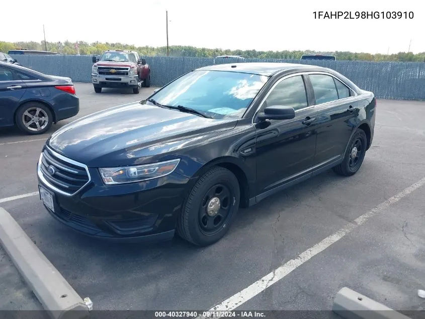 2017 Ford Taurus Police Interceptor VIN: 1FAHP2L98HG103910 Lot: 40327940