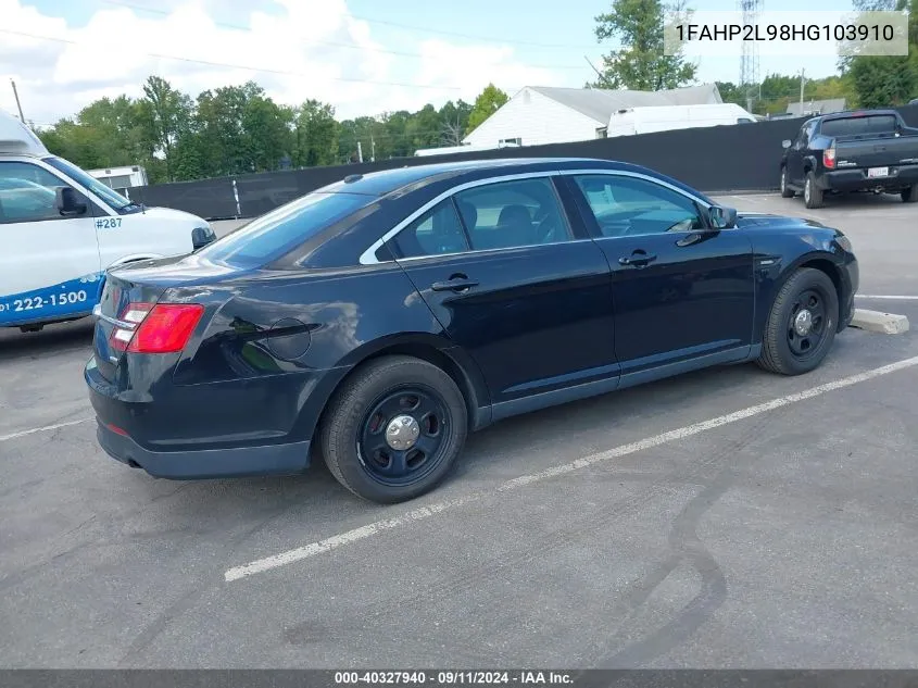 2017 Ford Taurus Police Interceptor VIN: 1FAHP2L98HG103910 Lot: 40327940