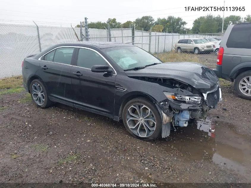 2017 Ford Taurus Sho VIN: 1FAHP2KT5HG113965 Lot: 40368784