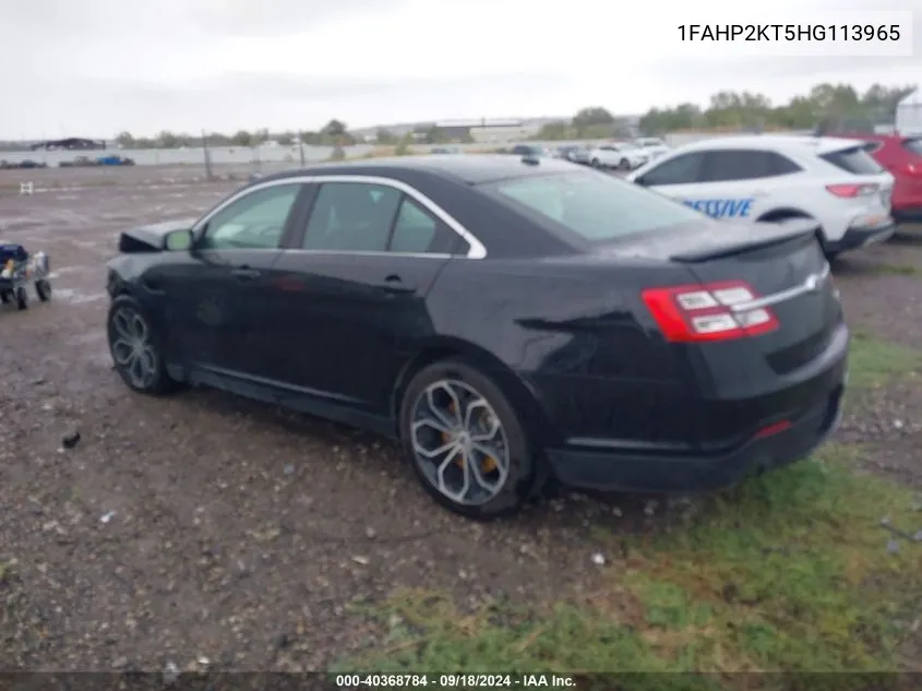 2017 Ford Taurus Sho VIN: 1FAHP2KT5HG113965 Lot: 40368784