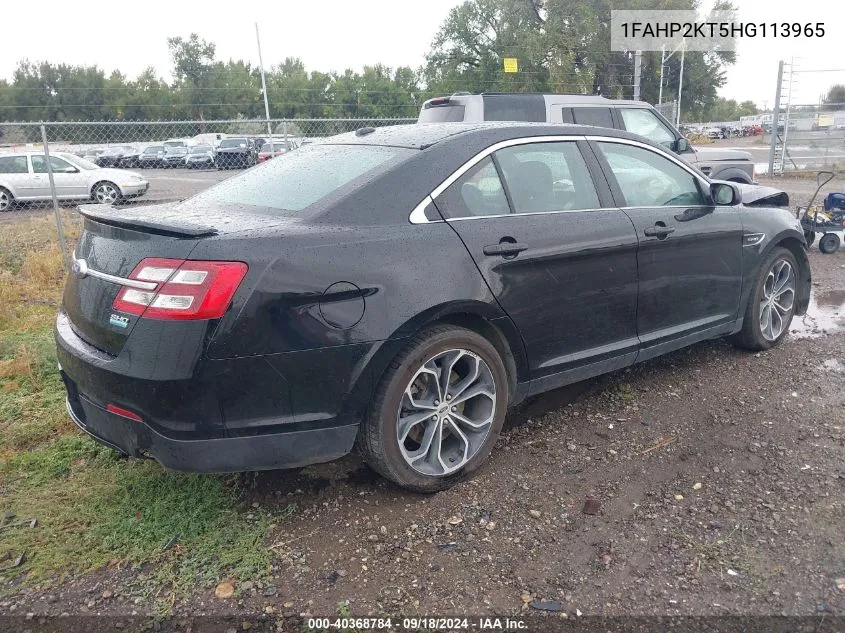 2017 Ford Taurus Sho VIN: 1FAHP2KT5HG113965 Lot: 40368784