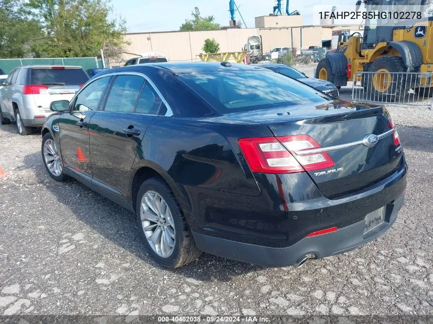 2017 Ford Taurus Limited VIN: 1FAHP2F85HG102278 Lot: 40402038