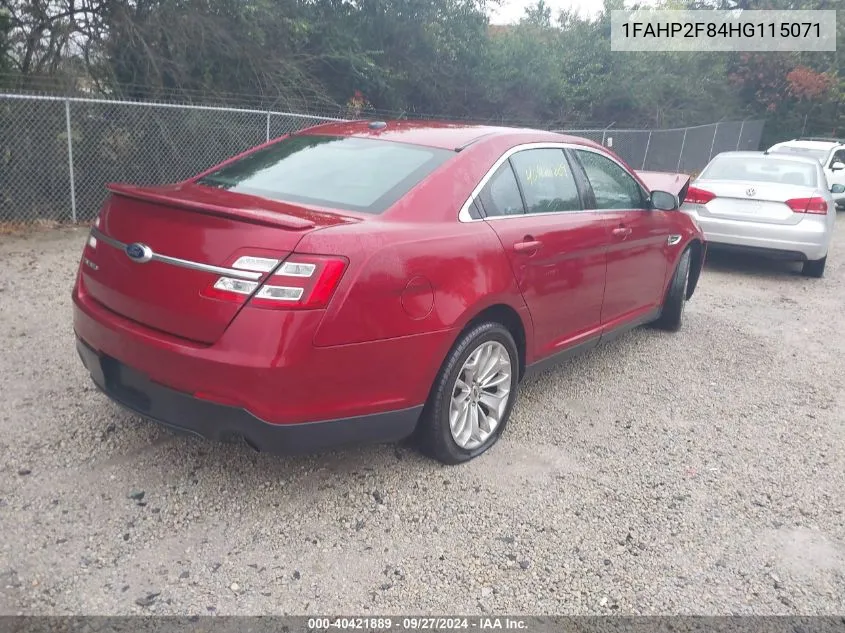 2017 Ford Taurus Limited VIN: 1FAHP2F84HG115071 Lot: 40421889