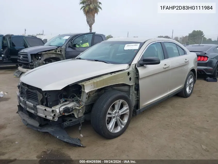 2017 Ford Taurus Se VIN: 1FAHP2D83HG111984 Lot: 40426586