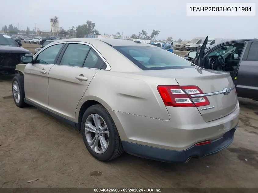 1FAHP2D83HG111984 2017 Ford Taurus Se