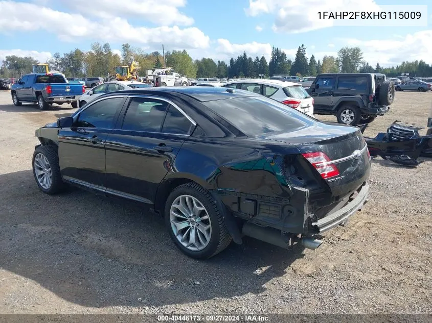 1FAHP2F8XHG115009 2017 Ford Taurus Limited