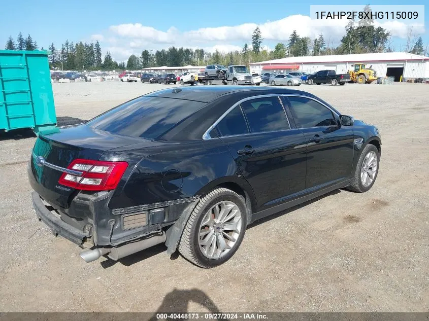 2017 Ford Taurus Limited VIN: 1FAHP2F8XHG115009 Lot: 40448173