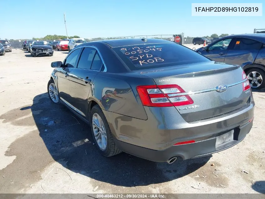 1FAHP2D89HG102819 2017 Ford Taurus Se