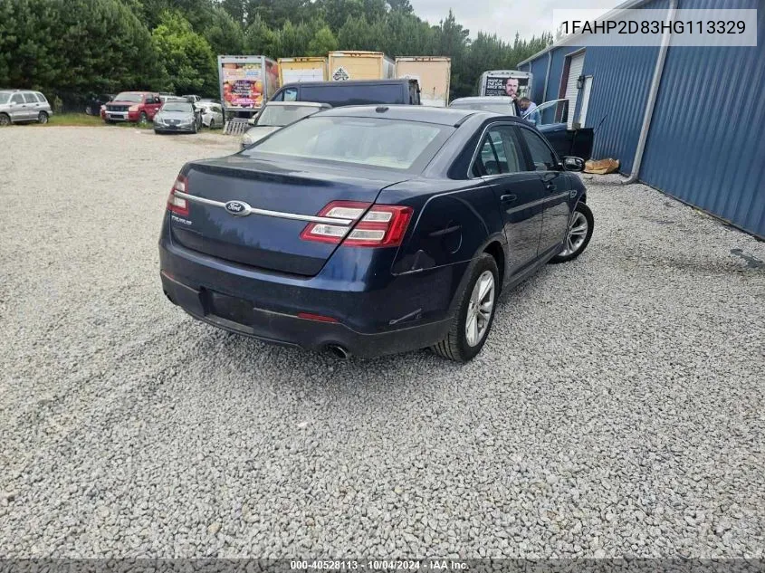 2017 Ford Taurus Se VIN: 1FAHP2D83HG113329 Lot: 40528113