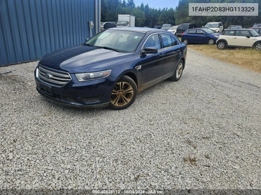 2017 Ford Taurus Se VIN: 1FAHP2D83HG113329 Lot: 40528113