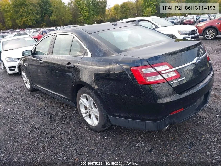 2017 Ford Taurus Sel VIN: 1FAHP2H86HG114193 Lot: 40575258