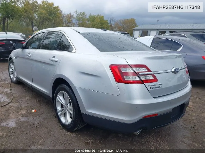 2017 Ford Taurus Sel VIN: 1FAHP2E87HG117348 Lot: 40596196