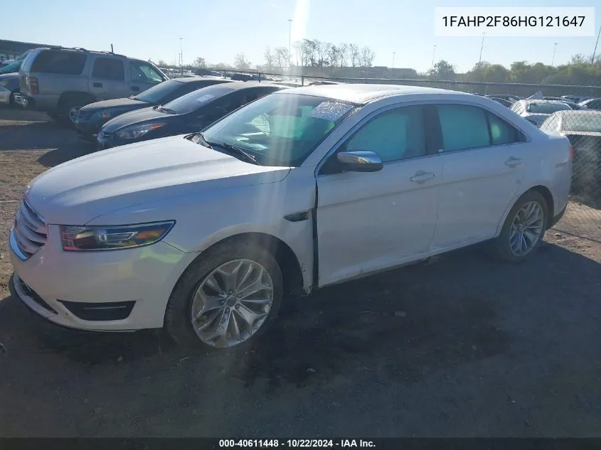 2017 Ford Taurus Limited VIN: 1FAHP2F86HG121647 Lot: 40611448