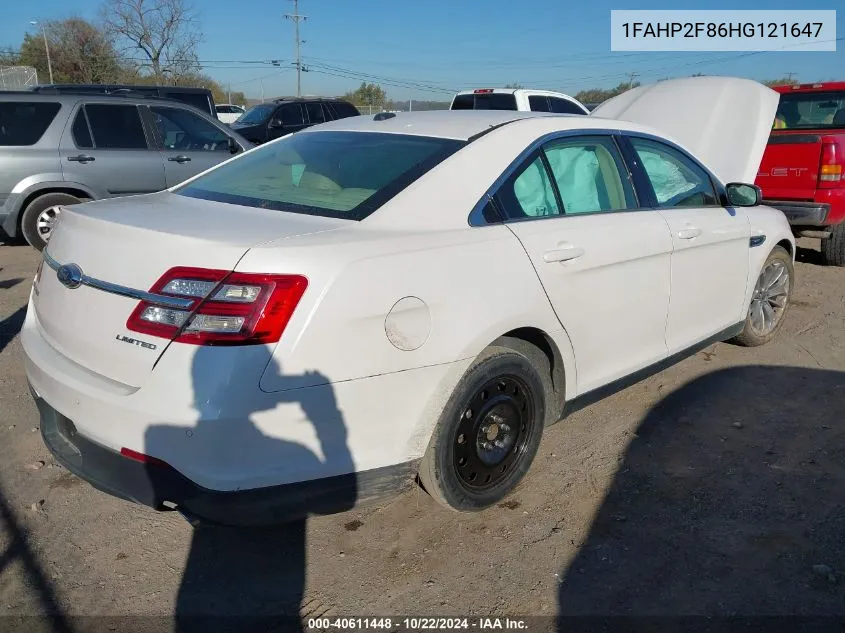 2017 Ford Taurus Limited VIN: 1FAHP2F86HG121647 Lot: 40611448