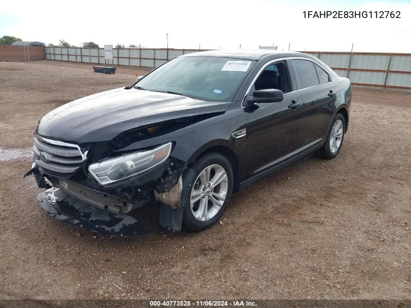 2017 Ford Taurus Sel VIN: 1FAHP2E83HG112762 Lot: 40773528