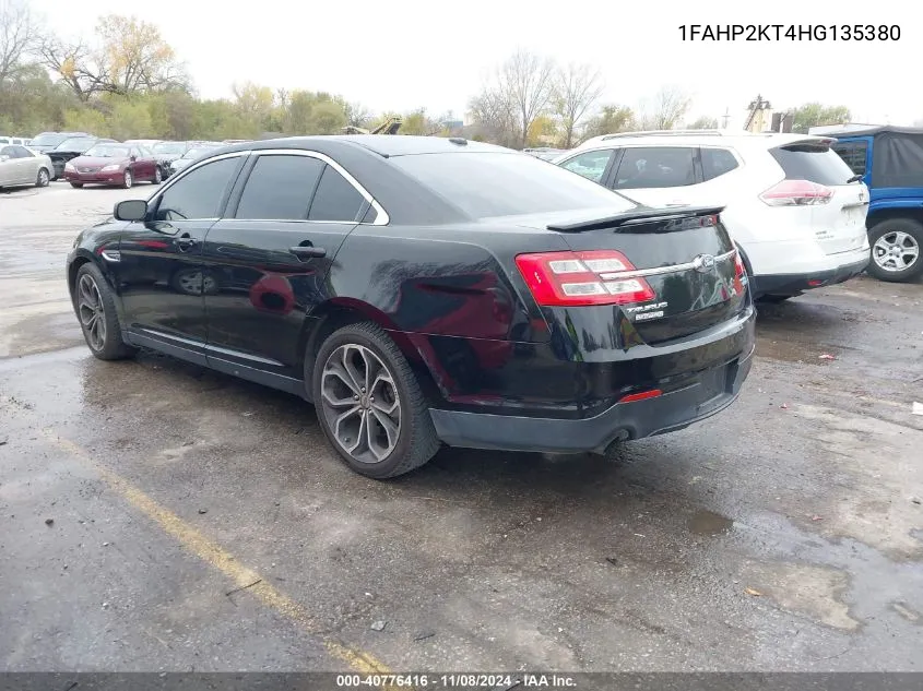 2017 Ford Taurus Sho VIN: 1FAHP2KT4HG135380 Lot: 40776416