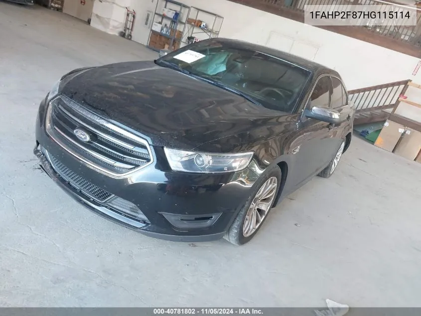 2017 Ford Taurus Limited VIN: 1FAHP2F87HG115114 Lot: 40781802