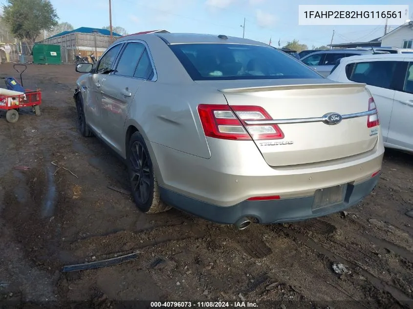 2017 Ford Taurus Sel VIN: 1FAHP2E82HG116561 Lot: 40796073