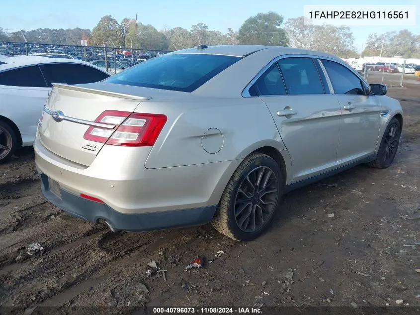 2017 Ford Taurus Sel VIN: 1FAHP2E82HG116561 Lot: 40796073