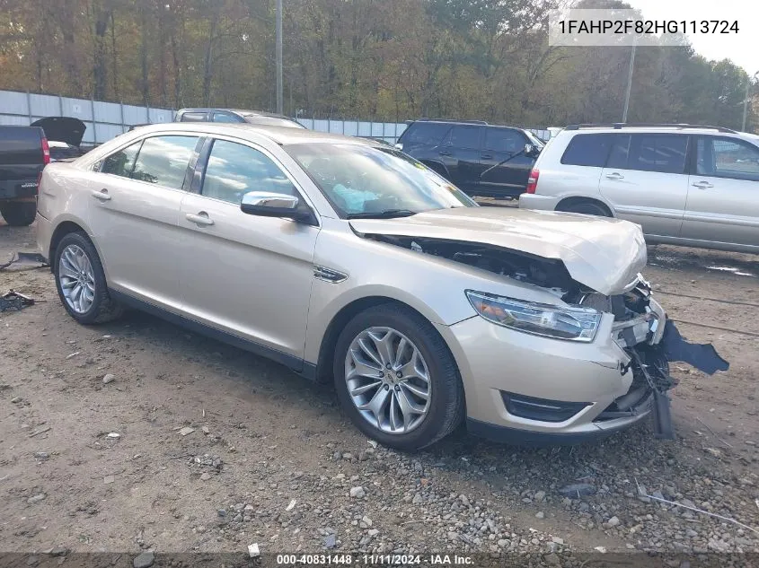 2017 Ford Taurus Limited VIN: 1FAHP2F82HG113724 Lot: 40831448