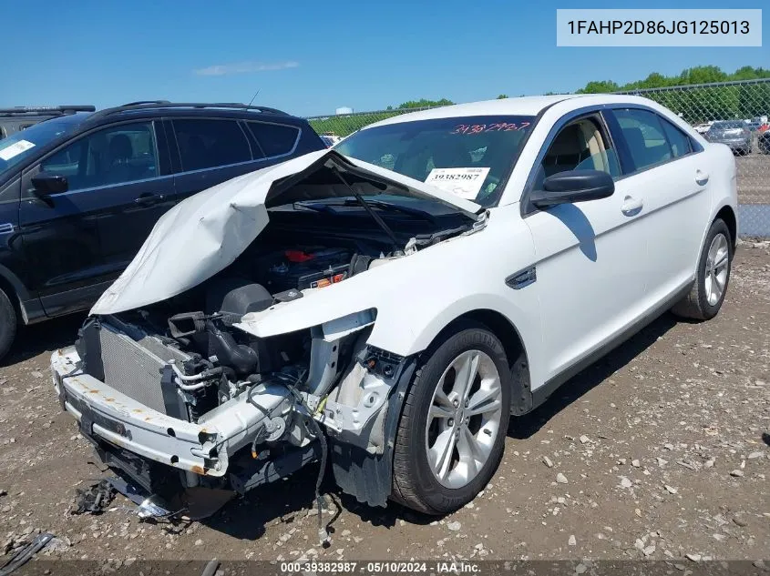 2018 Ford Taurus Se VIN: 1FAHP2D86JG125013 Lot: 39382987