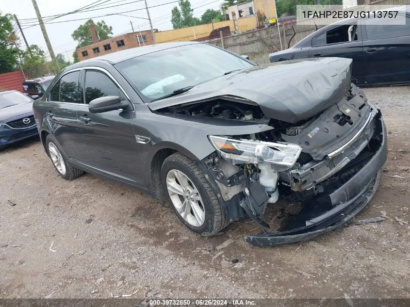 1FAHP2E87JG113757 2018 Ford Taurus Sel