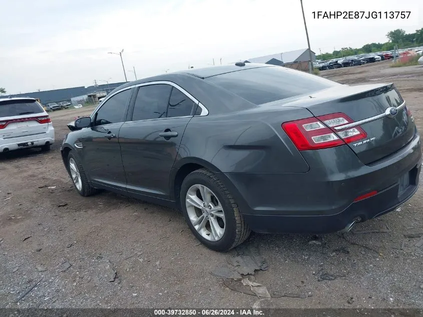 2018 Ford Taurus Sel VIN: 1FAHP2E87JG113757 Lot: 39732850