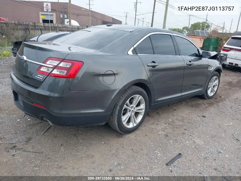 2018 Ford Taurus Sel VIN: 1FAHP2E87JG113757 Lot: 39732850