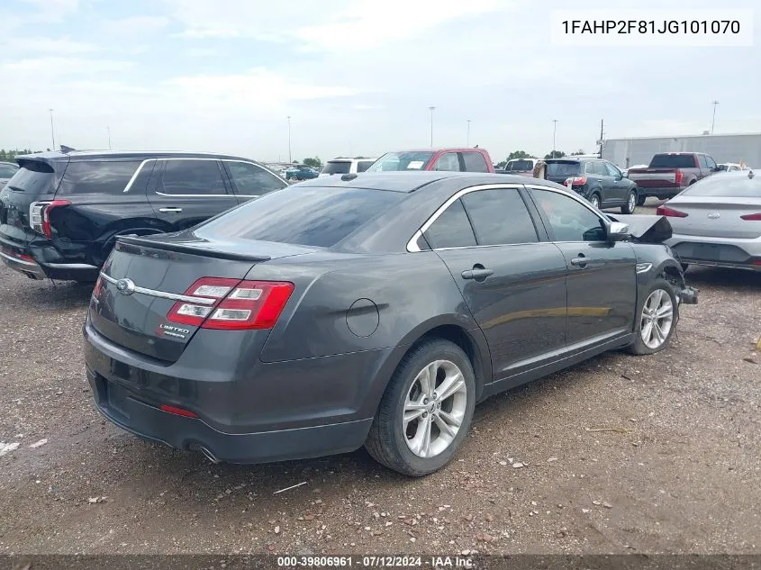 2018 Ford Taurus Limited VIN: 1FAHP2F81JG101070 Lot: 39806961